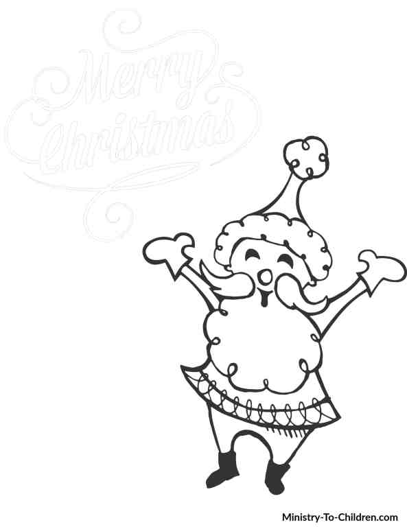 Merry Christmas with Santa printable for coloring