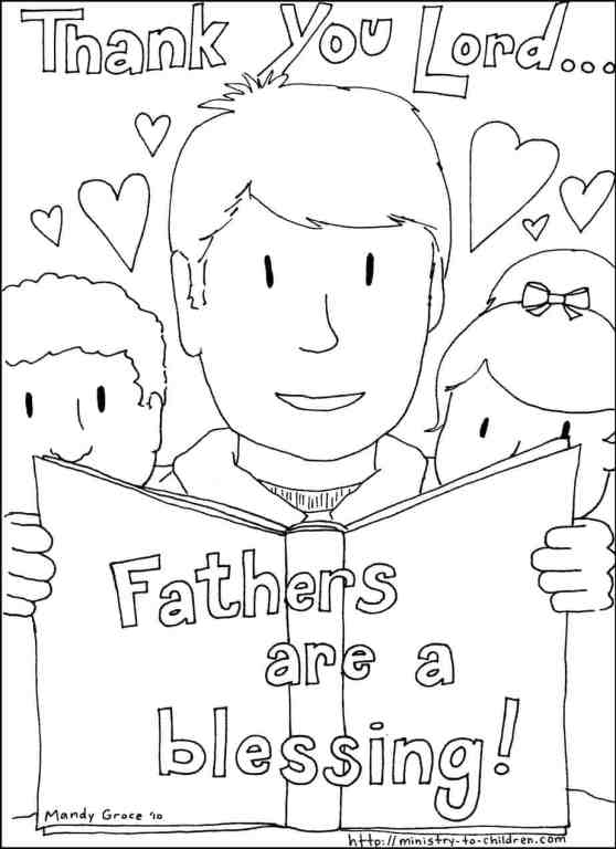 Coloring Page for Father's Day with Bible