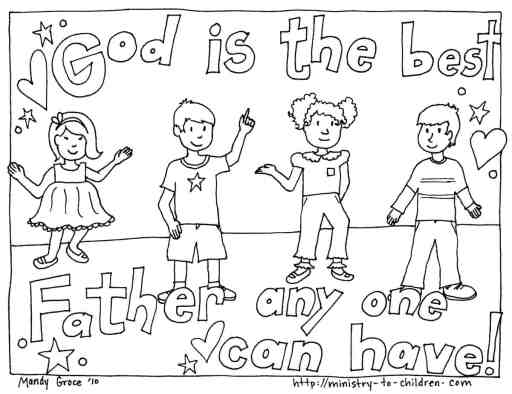 Coloring Page - God is the best father anyone can have