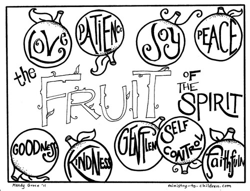 Cover page for the Fruit of the Spirit coloring book