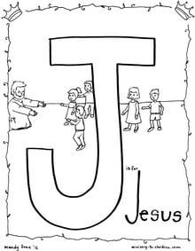 Free J is for Jesus coloring sheet