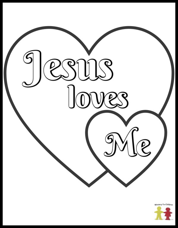 Jesus Loves Me - Preschool Coloring Page
