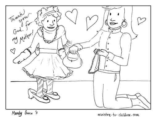 African American Mother's Day Coloring Page