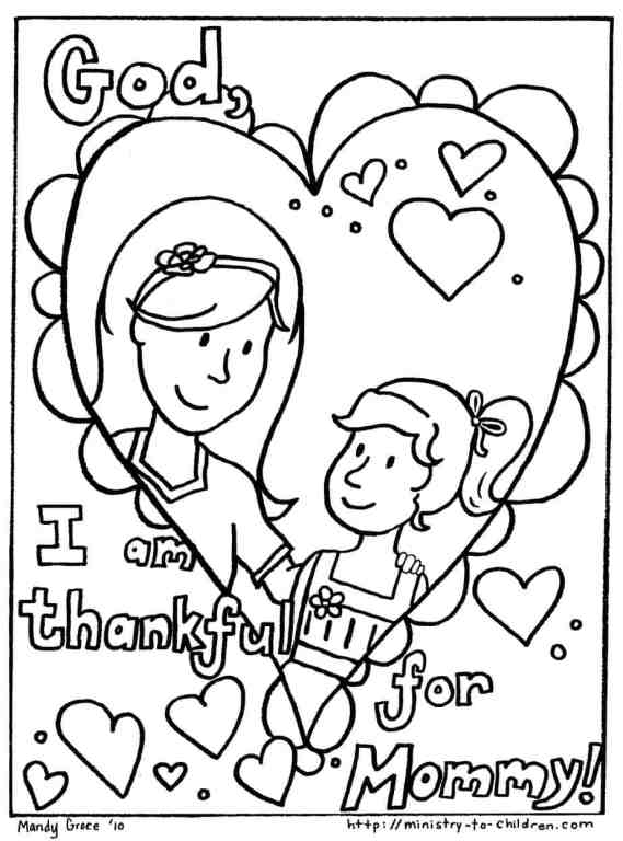 Mother and Daughter - Mother's Day Coloring Page