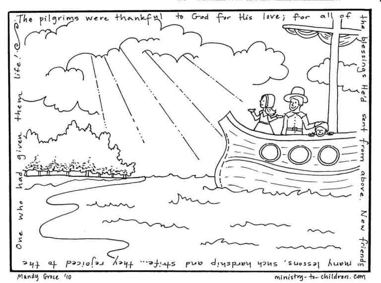 Pilgrim Thanksgiving Coloring Pages