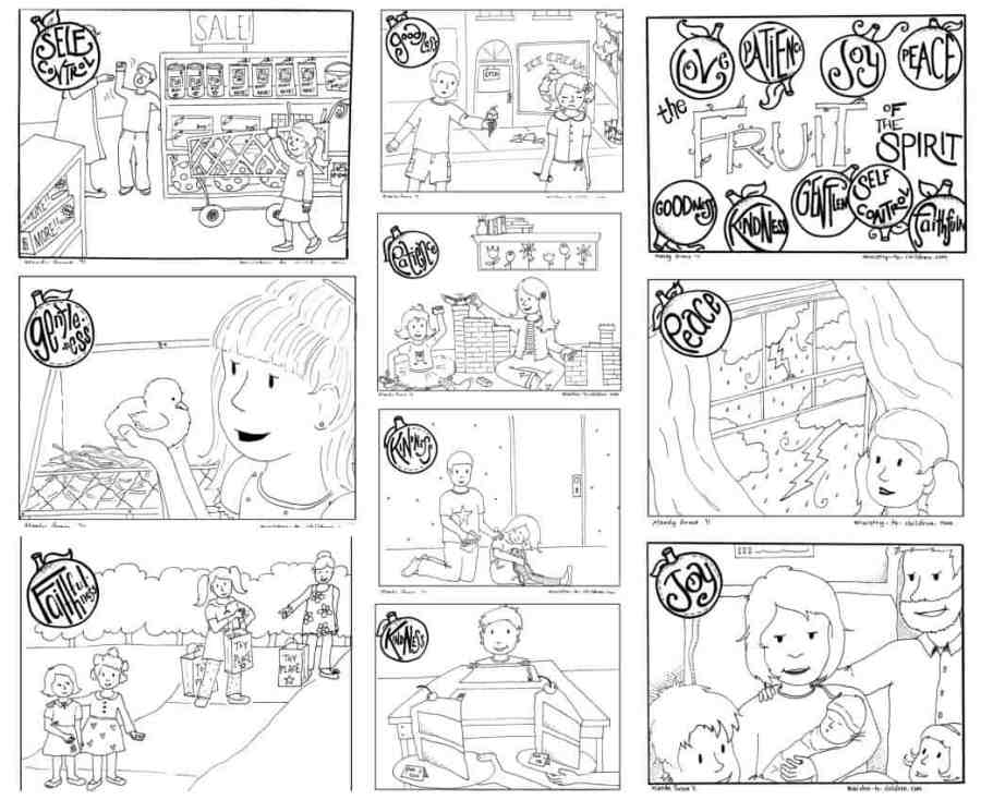 Printable "Fruit of the Spirit" Coloring Book for Kids - 100% Free