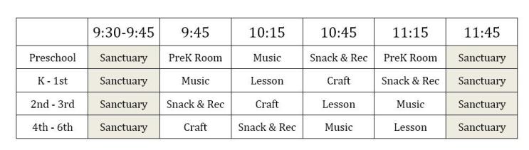 VBS Daily Schedule